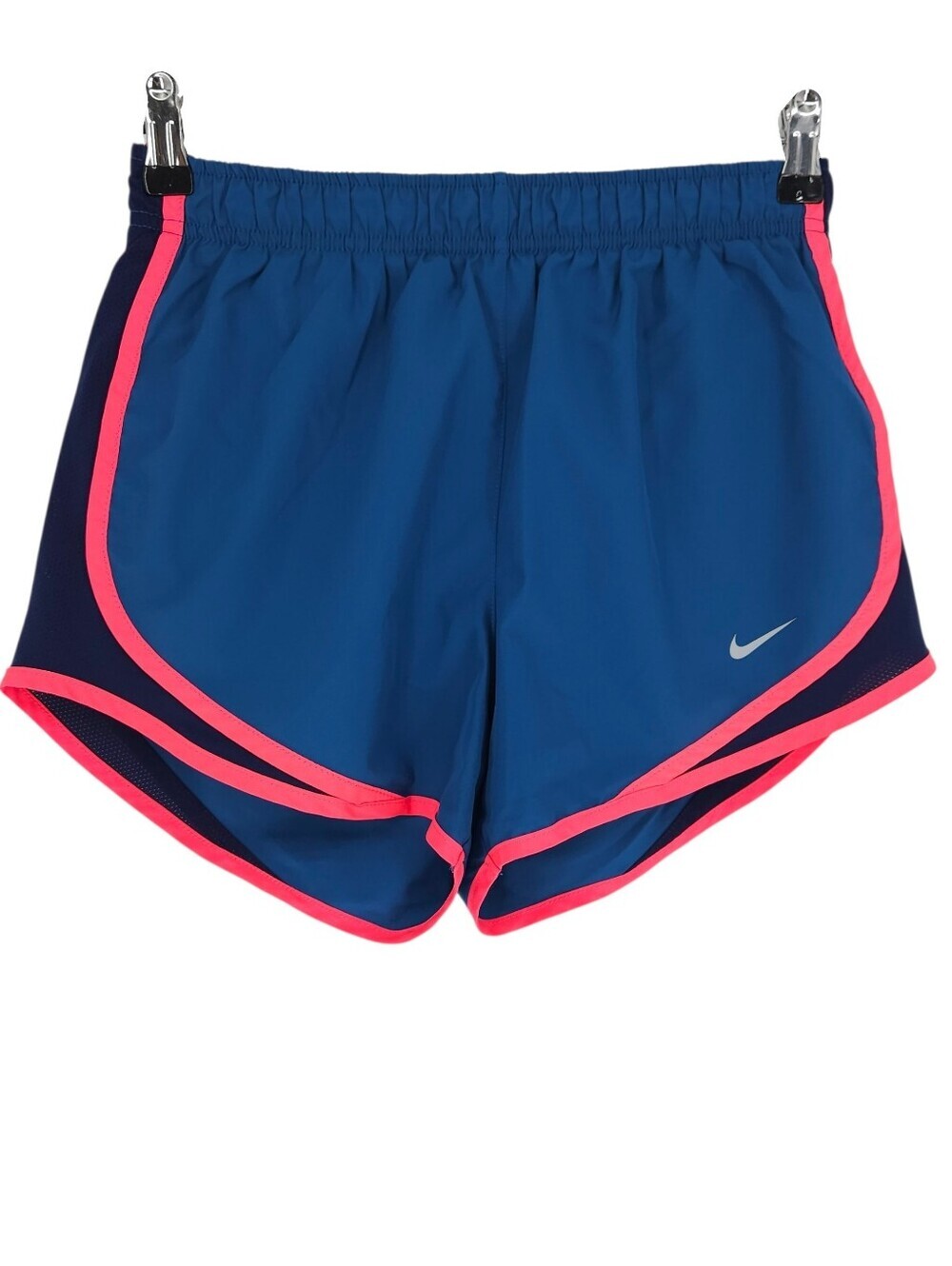 Nike Dri Fit Tempo Running Shorts Blue Pink Pull On High Rise Athletic Small